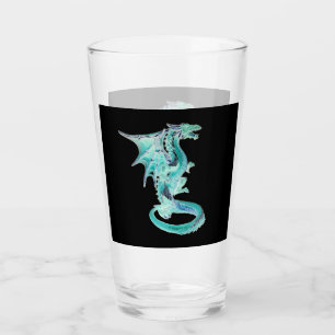 Himmelblauer Drache Majestätisches Fantasiegeschöp Glas