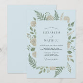 Himmelblauer Farnbogen-Hochzeit Einladung (Vorne/Hinten)