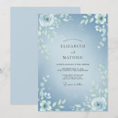 Himmelblauer Frostiger Winterhochzeit Einladung (Vorne/Hinten)