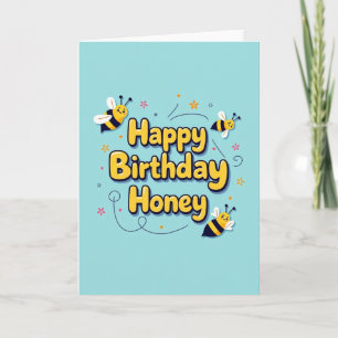 Himmelblauer Geburtstag-Honey-Karte Karte