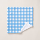 Himmelblauer Gingham Badhandtuch Set (Waschlappen)