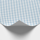 Himmelblauer Gingham Geschenkpapier (Ecke)