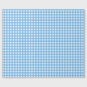 Himmelblauer Gingham Geschenkpapier (Flach)