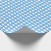 Himmelblauer Gingham Geschenkpapier (Ecke)
