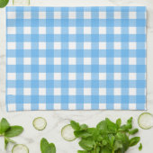 Himmelblauer Gingham Geschirrtuch (Gefaltet)