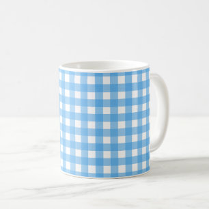 Himmelblauer Gingham Kaffeetasse
