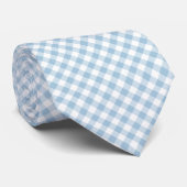 Himmelblauer Gingham Krawatte (Gerollt)