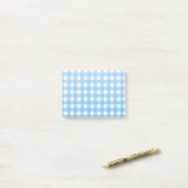 Himmelblauer Gingham Post-it Klebezettel (Auf Schreibtisch)
