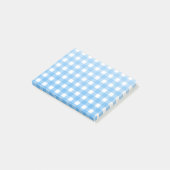 Himmelblauer Gingham Post-it Klebezettel (angewinkelt)