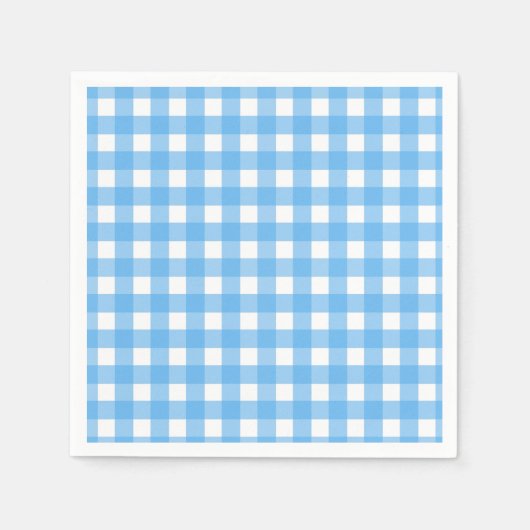 Himmelblauer Gingham Serviette (Vorderseite)