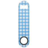 Himmelblauer Gingham Speed Flaschenöffner (Rückseite)