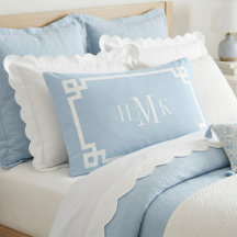 Himmelblauer Griechischer Schlüssel Monogramm Stan
