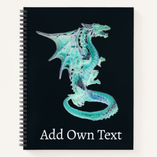 Himmelblauer himmlischer Drache mythisches Tier Ku Notizblock