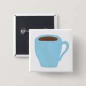 Himmelblauer Kaffeetassen-Geschenk Button (Vorne & Hinten)