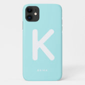 Himmelblauer Monogramm-Handyhülle Case-Mate iPhone Hülle (Rückseite)