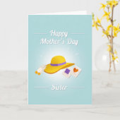 Himmelblauer Muttertag Schwester Karte (Gelbe Blume)
