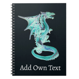 Himmelblauer Mythischer Drache Fantasy-Kreatur Mag Notizblock