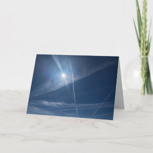 Himmelblauer Sonnenausbruch Universum Karte in bla