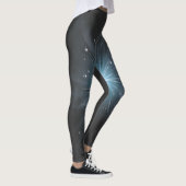 Himmelblauer Sternenexplosion Kosmisches Licht Leggings (Rechts)