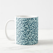 Himmelblauer Türkis Leopardendruck Glitter Kaffeetasse (Links)