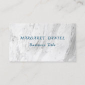 Himmelblauer weißer Marmor-QR-Code Visitenkarte (Rückseite)