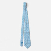 Himmelblaues Blumenmonogramm Krawatte (Rückseite)