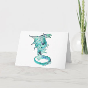 Himmelblaues Drachen-Grußkarte – Fantasie-Himmmels Karte