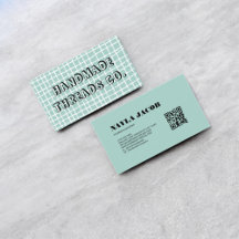Himmelblaues Karo-Muster QR-Code Handmade Kleidung