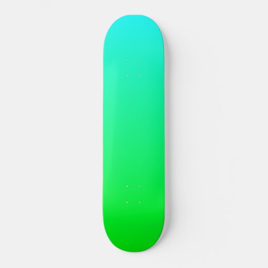 Himmelblaues und grünes Gradient Skateboard Deck (Vorderseite)