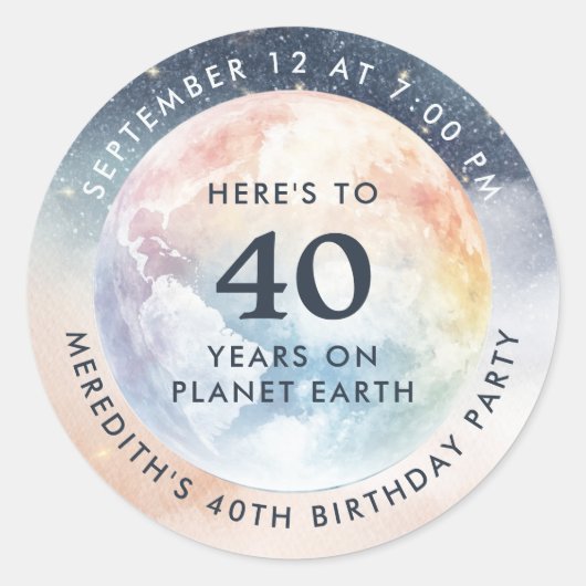 Himmelfahrt Himmelfahrt 40. Geburtstag Runder Aufkleber (Vorderseite)
