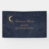 Himmelfahrt Mitternacht Goldmond Quinceañera Empfa Banner (Horizontal)
