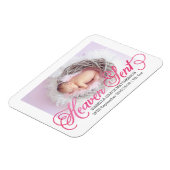 Himmelfahrt Rosa Wasserfarbe Geburtsankündigung Magnet (Linke Seite)