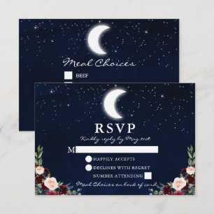 Himmelfahrt Sky Moon Stars Floral Meetings Zurück RSVP Karte