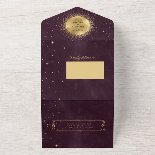 Himmelgold Hochzeit (kein ENV erforderlich) All In One Einladung (Außenbereich)