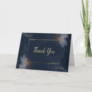 Himmelhochzeit Dankeskarten   Navy & Gold Dankeskarte