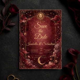 Himmelhochzeit mit astrologischem Thema Save The Date