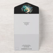 Himmelmond mystische Sternennacht schwarz All In One Einladung (Außenbereich)