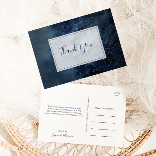 Himmelnächtliche Himmel mit Rahmen Danke Postcard Postkarte