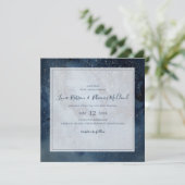 Himmelnächtlicher Himmel mit Frame Square Hochzeit Einladung (Stehend Vorderseite)