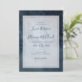 Himmelnächtlicher Himmel mit Rahmen in einer Hochz Einladung (Stehend Vorderseite)