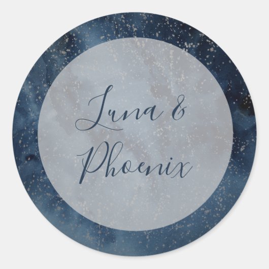 Himmelnächtlicher Himmel mit Rahmen-Umschlag Aufkl Runder Aufkleber (Vorderseite)