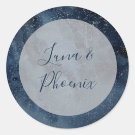 Himmelnächtlicher Himmel mit Rahmen-Umschlag Aufkl Runder Aufkleber