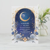 Himmelnächtlicher Himmel mit traditionellen Rahmen Einladung (Stehend Vorderseite)