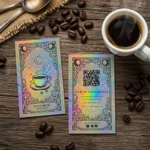 Himmels Café Vintage Holografie Visitenkarte