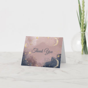 Himmels Dankeskarten für Baby Shower   Goldener Mo Dankeskarte