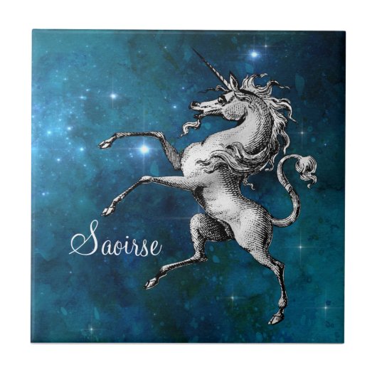Himmels Einhorn Fliese (Vorderseite)
