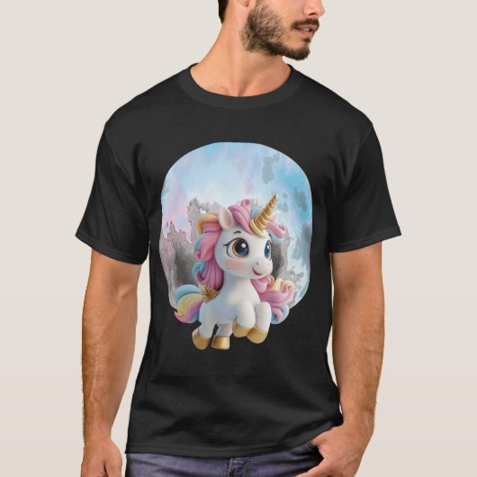Himmels-Einhorn-Freundes-Junge T-Shirt (Vorderseite)