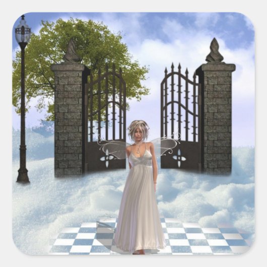 Himmels-Engels-Aufkleber Quadratischer Aufkleber (Vorderseite)