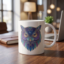 Himmels-Eulen-Tasse Luxus-Liniengestaltung