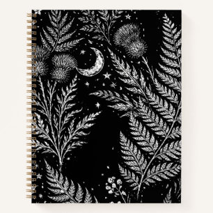 Himmels-Farn-Mond-Notizbuch Notizblock